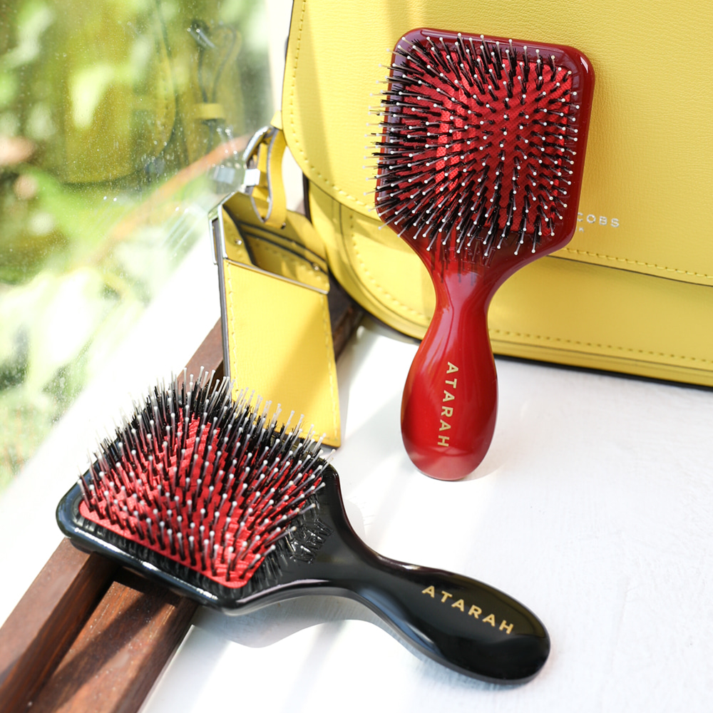 [ATARAH] Boar Bristle Cushion Square Hair Brush