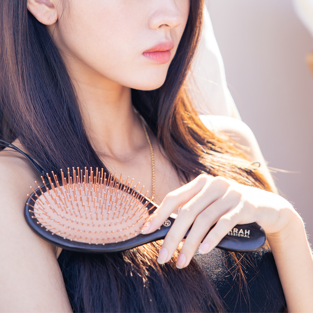 [ATARAH] Gold Pin Cushion Hair Brush Medium 21